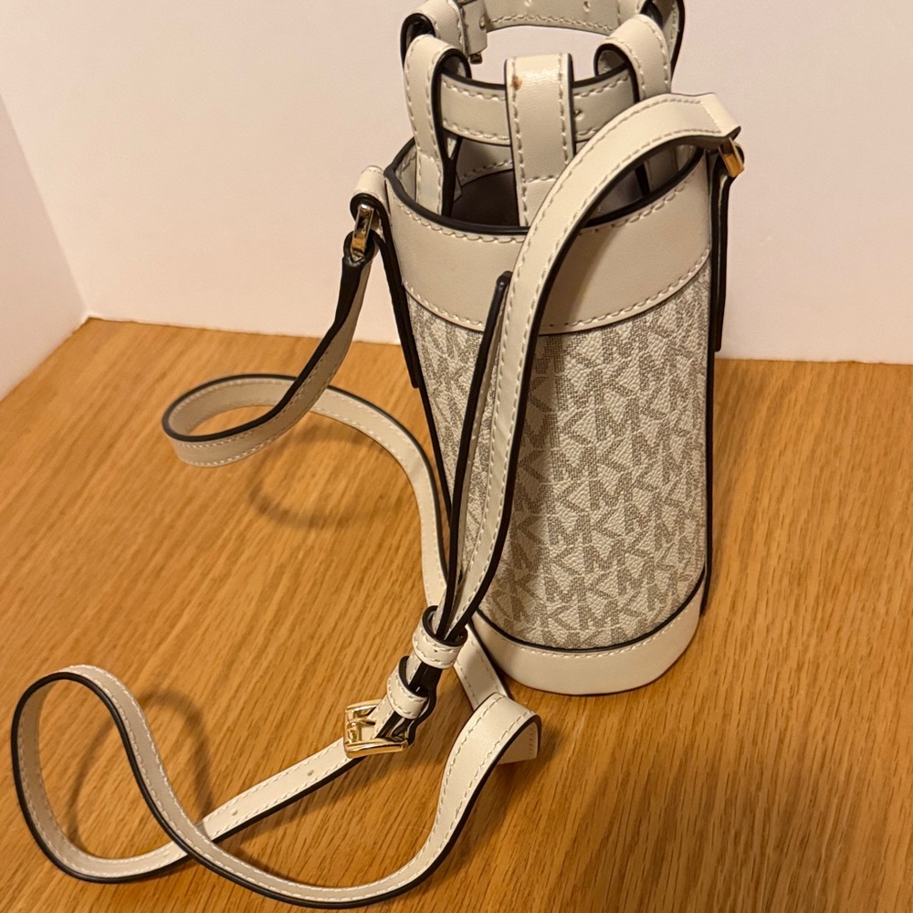Michael Kors Cream Monogram Water Bottle Crossbody - Picture 5 of 7